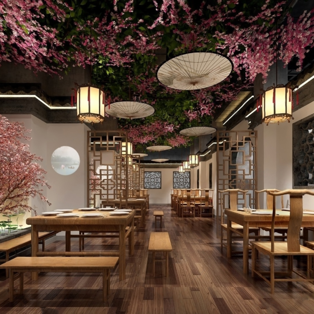 新中式餐厅3D模型